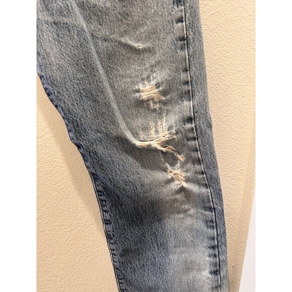 Vintage Levis 501 Blue Solid High Rise Straight Leg Jeans Size Waist 32 - Picture 4 of 10